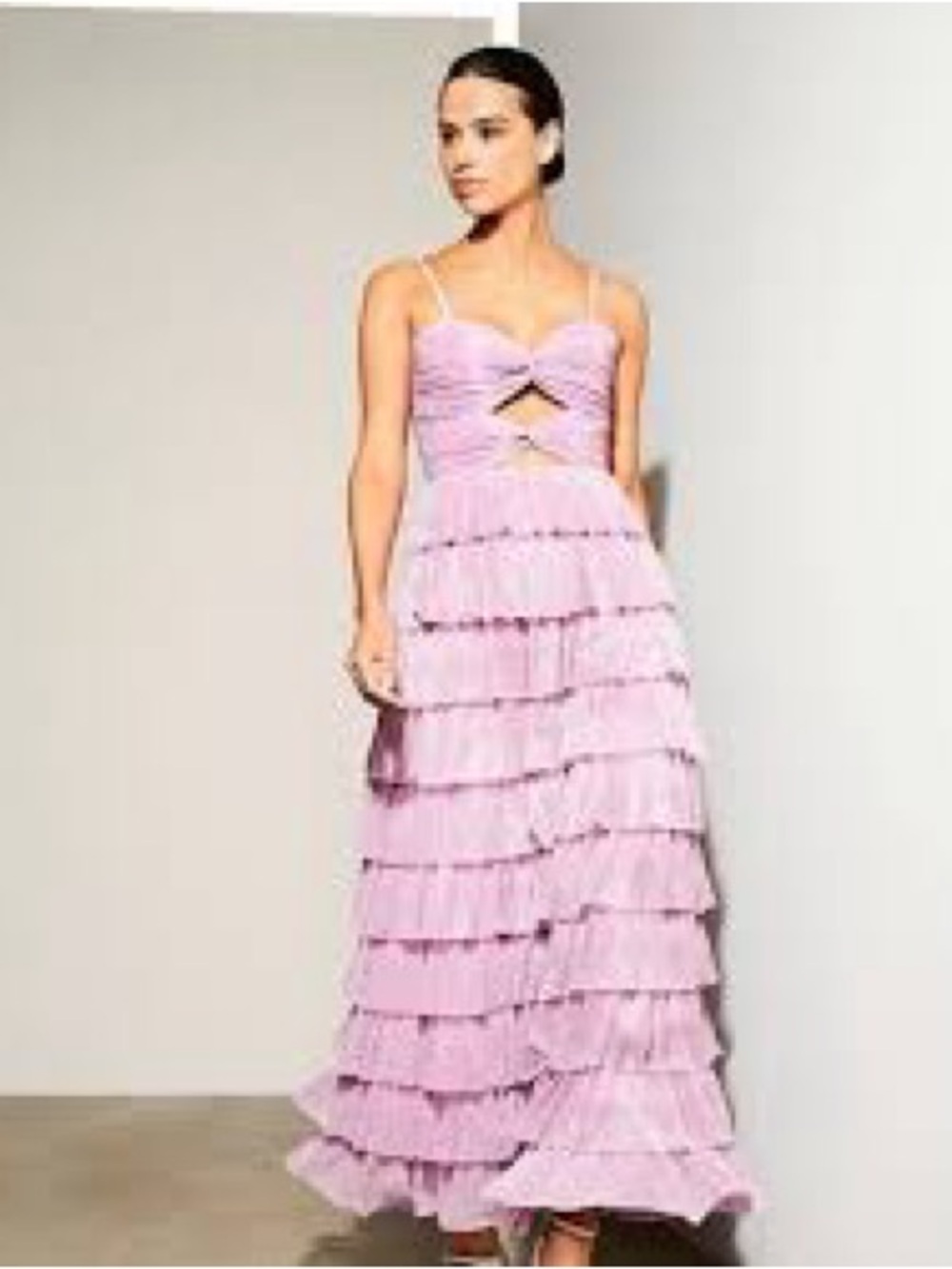 Gianni Bini Grace Dress Metallic Plisse Lilac Pink